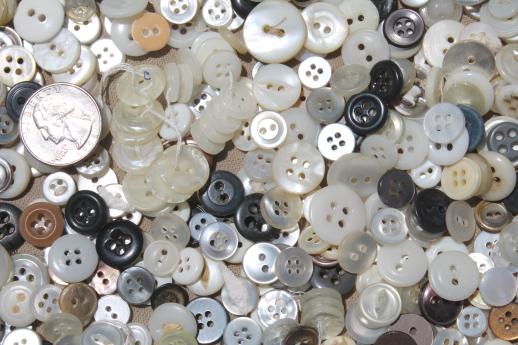 photo of vintage shirt buttons, pearlies, plastic horn, mother of pearl shell buttons #6