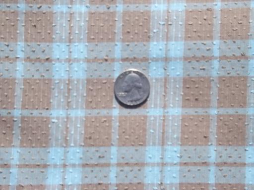 photo of vintage shirting fabric, dot tufted cord dobby weave, retro 60s 70s plaid #1