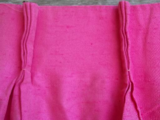 photo of vintage shocking pink curtain panels, full length drapes, very retro! #2