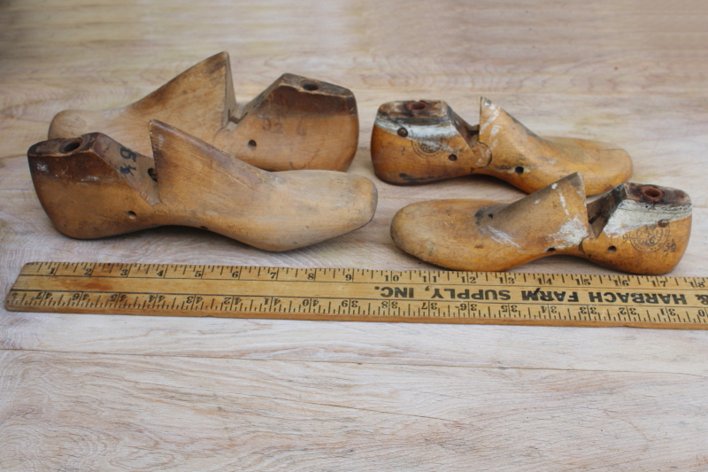 photo of vintage shoe stretchers foot form wood feet for rustic industrial neutral decor #1