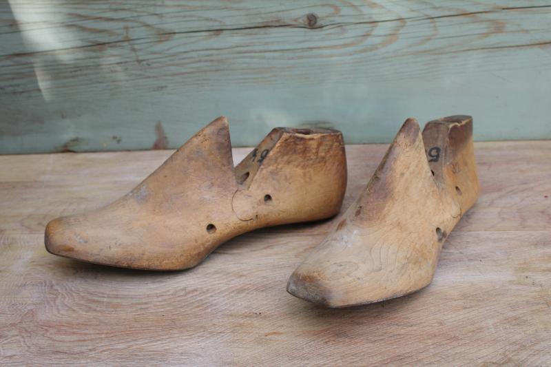 photo of vintage shoe stretchers foot form wood feet for rustic industrial neutral decor #6