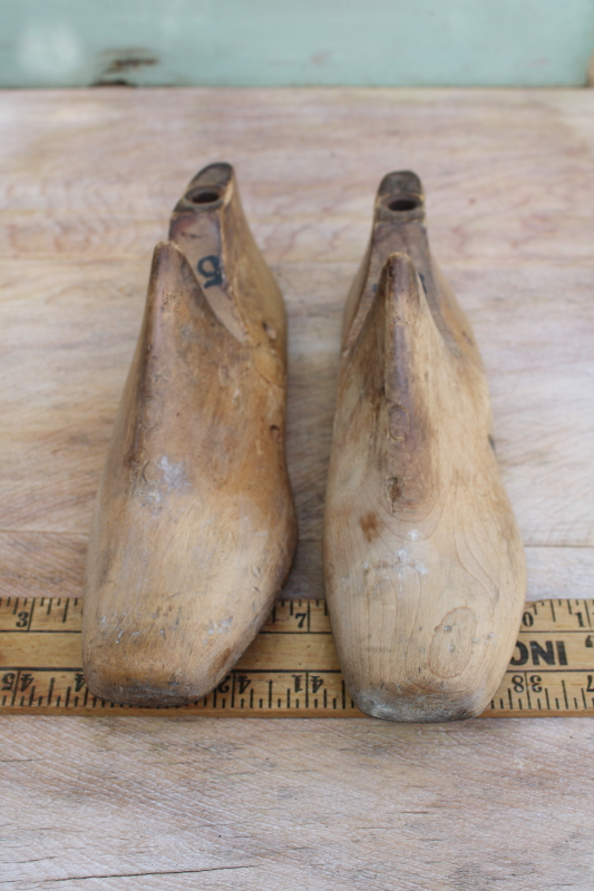photo of vintage shoe stretchers foot form wood feet for rustic industrial neutral decor #10