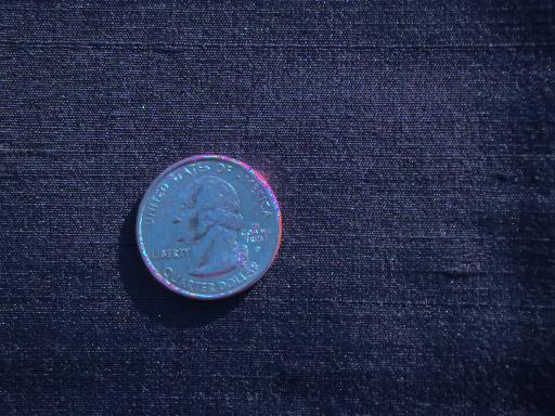 photo of vintage silk fabric, lovely old pure silk fabric in midnight blue #1