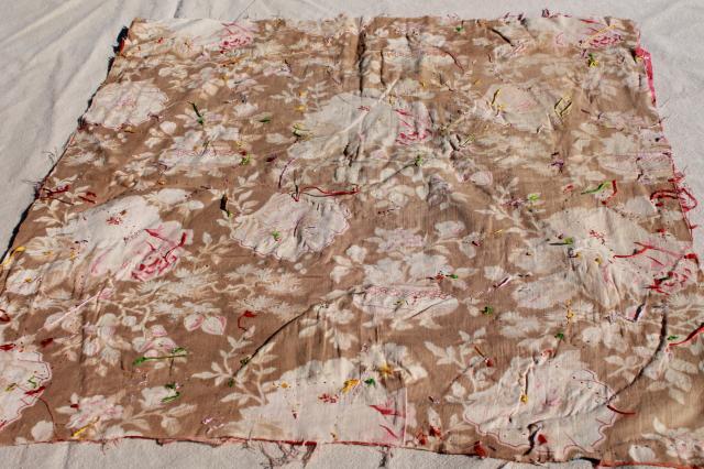 photo of vintage silk satin & velvet crazy quilt embroidery pillow tops, jewel colors bohemian gypsy style! #8