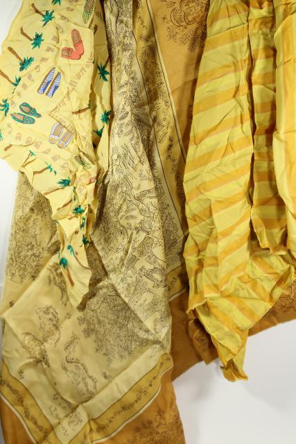 photo of vintage silk scarf lot, 80+ pure silk scarves in all colors to wear or upcycle fabric #4