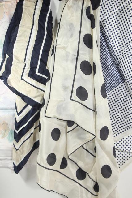 photo of vintage silk scarf lot, 80+ pure silk scarves in all colors to wear or upcycle fabric #9