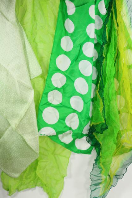 photo of vintage silk scarf lot, 80+ pure silk scarves in all colors to wear or upcycle fabric #21