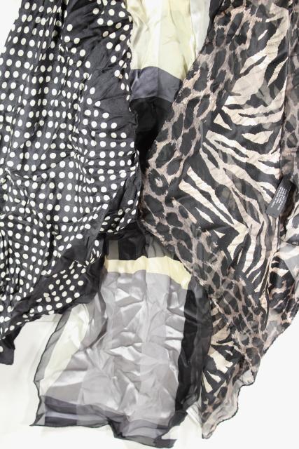 photo of vintage silk scarf lot, 80+ pure silk scarves in all colors to wear or upcycle fabric #22