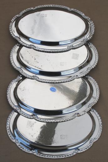 photo of vintage silver chrome tea table serving pieces - sandwich trays, butter dish, tiered plate for cake or scones #8