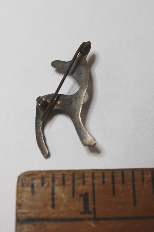 photo of vintage silver deer pin handcrafted metal art Mexico sterling silver?  #3