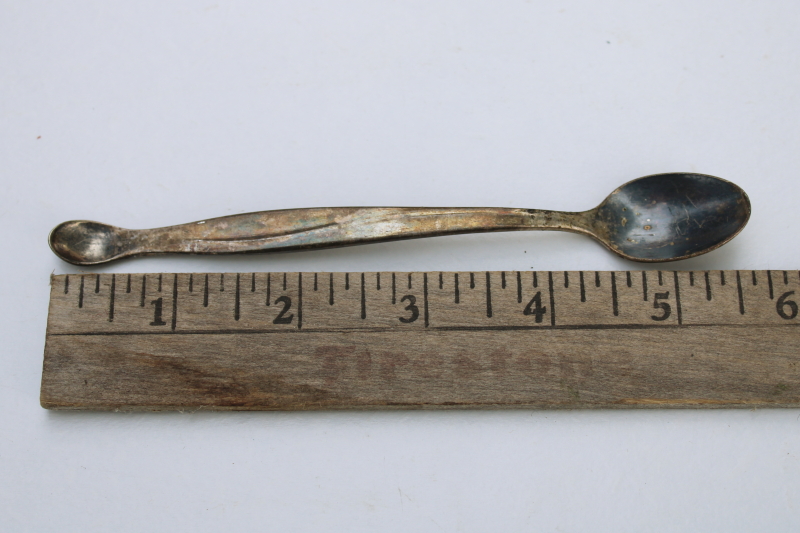 photo of vintage silver plate baby spoon Tippy Taster, double ended spoons #1