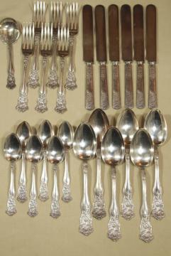 catalog photo of vintage silver plate flatware, Wildflower clover pattern Holmes & Tuttle H & T Mfg mark