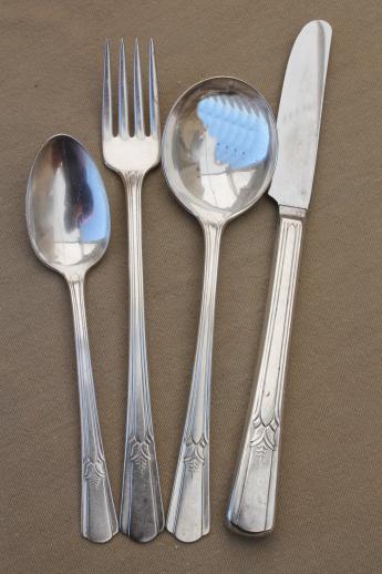 photo of vintage silver plate flatware set, Sovereign Wm Rogers International silver #4