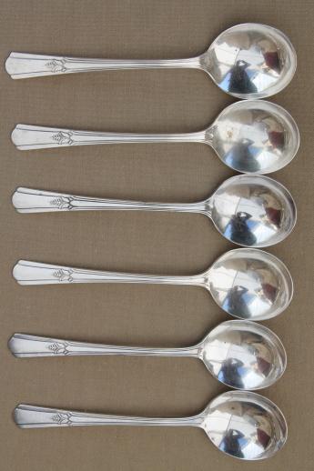 photo of vintage silver plate flatware set, Sovereign Wm Rogers International silver #10