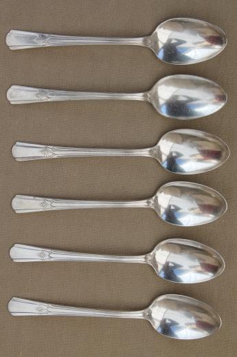 photo of vintage silver plate flatware set, Sovereign Wm Rogers International silver #12