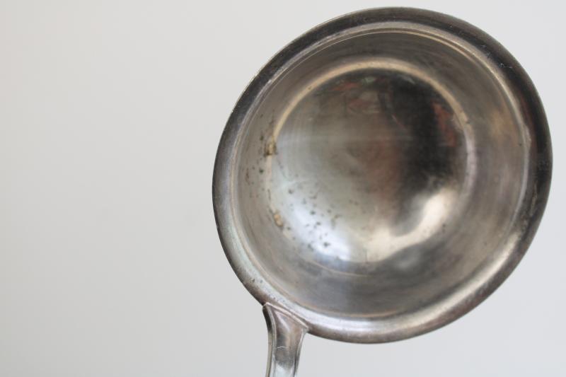 photo of vintage silver plate ladle, soup or punch, BMF (Berndorf Germany) hallmark backstamp #2