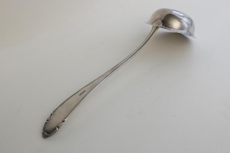 photo of vintage silver plate ladle, soup or punch, BMF (Berndorf Germany) hallmark backstamp #5