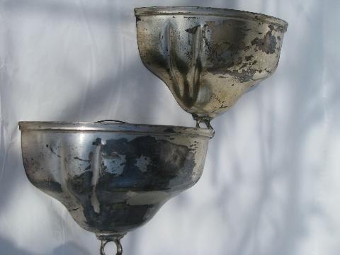 photo of vintage silver plate pair of wall pocket vases, from antique Victorian dome cover #1