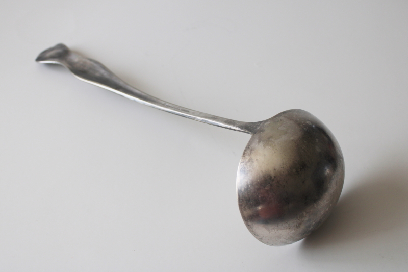 photo of vintage silver plate punch bowl ladle for wedding, holiday entertaining #3