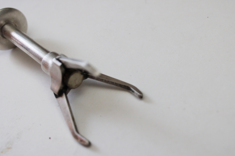 photo of vintage silver plate sugar cube tongs or olive grabber, made in Sweden three crowns blue & gold  #6