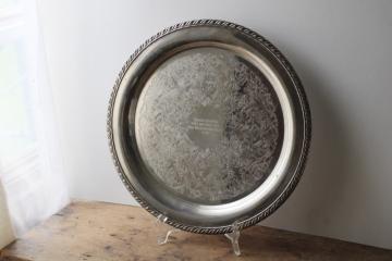 catalog photo of vintage silver plate tray trophy engraved Grand Champion Grey Brahman Bull Washington County Fair 