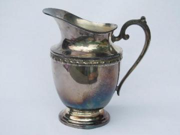 catalog photo of vintage silver plate water pitcher, old Rogers & Bro. mark