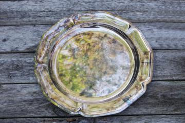 catalog photo of vintage silver plated serving tray, small round Queen Anne / Chippendale style plate