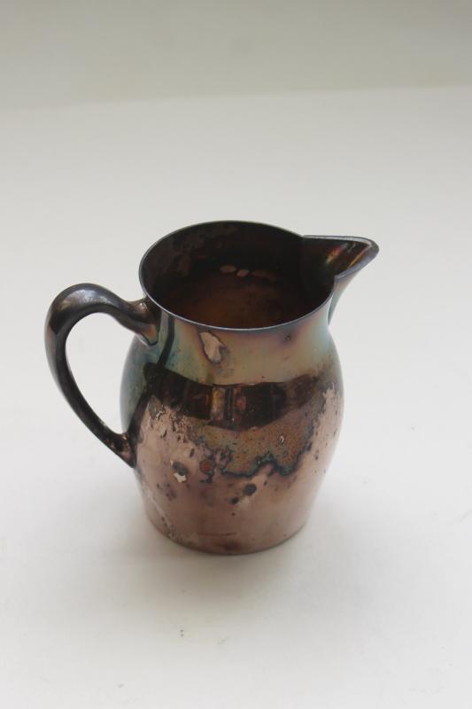 photo of vintage silverplate creamer, Revere style silver pitcher antique reproduction #1