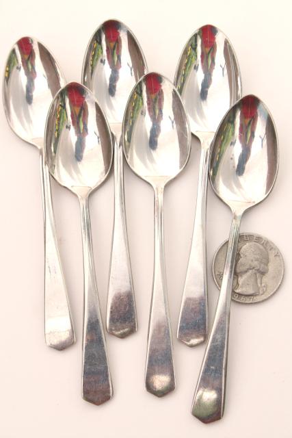 photo of vintage silverplated demitasse spoon set, International silver tiny spoons #3