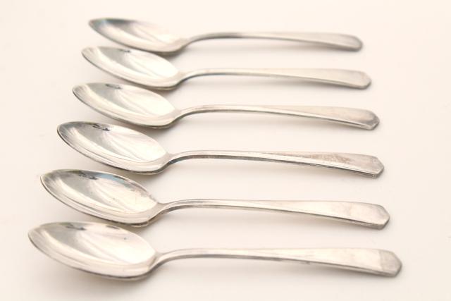 photo of vintage silverplated demitasse spoon set, International silver tiny spoons #4