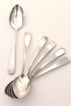 vintage silverplated demitasse spoon set, International silver tiny spoons