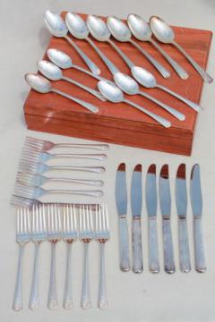 catalog photo of vintage silverware, Vogue silverplate flatware Boulevard pattern silver set