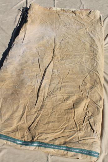 photo of vintage sleeping bag, game birds print cotton flannel lined canvas w/ storage bag #3