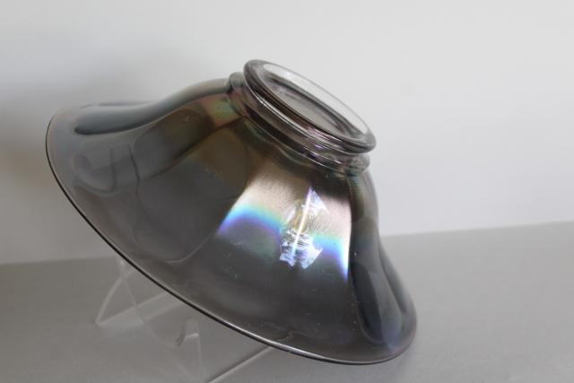 photo of vintage smoke colored luster carnival glass bowl, colonial panel Imperial glass #2