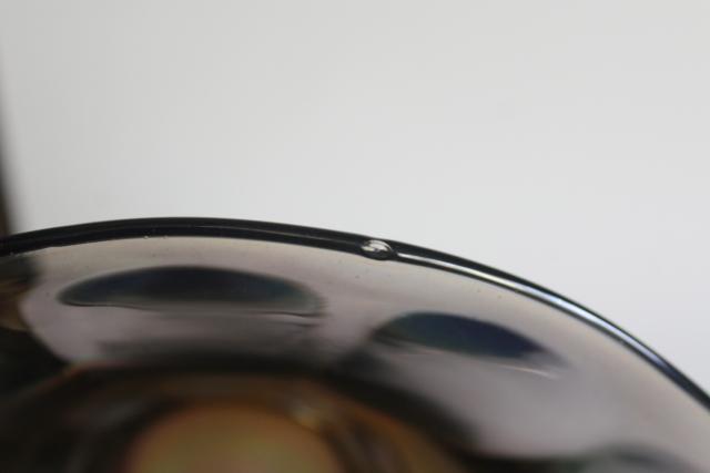 photo of vintage smoke colored luster carnival glass bowl, colonial panel Imperial glass #4