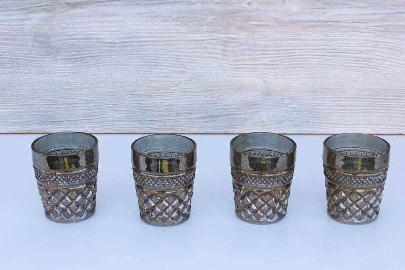 photo of vintage smoke grey luster lowball glasses double old fashioned Anchor Hocking Wexford #1