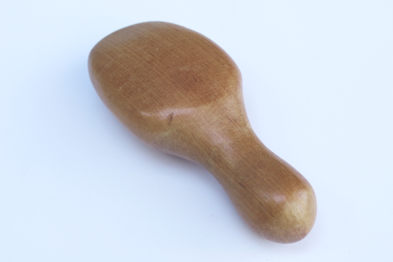 photo of vintage sock darner mender, carved wood foot form shape to fit socks toes #2