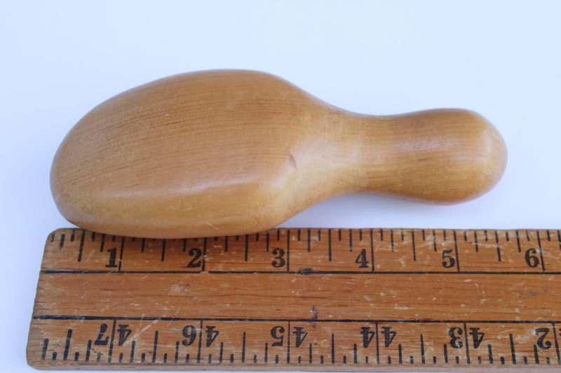 photo of vintage sock darner mender, carved wood foot form shape to fit socks toes #3