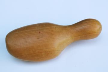 vintage sock darner mender, carved wood foot form shape to fit socks toes 