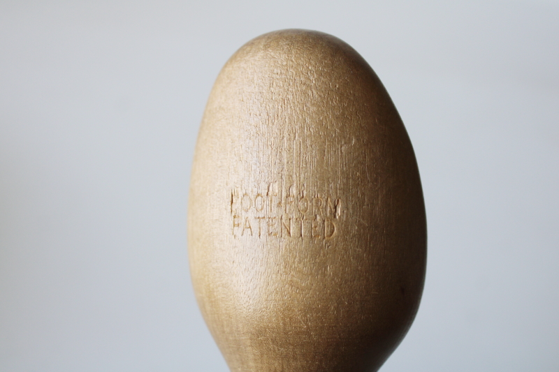 photo of vintage sock darner, smooth carved wood foot form for mending socks #2