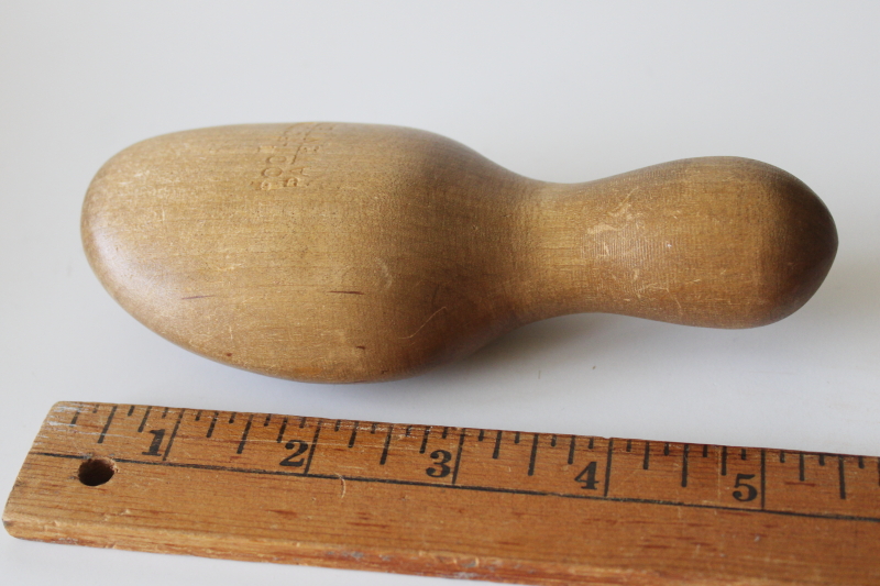photo of vintage sock darner, smooth carved wood foot form for mending socks #3