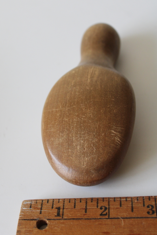 photo of vintage sock darner, smooth carved wood foot form for mending socks #4
