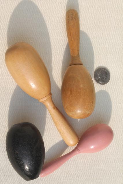 photo of vintage sock darners & wood darning eggs, mending sewing tools including rare child's size darner #2