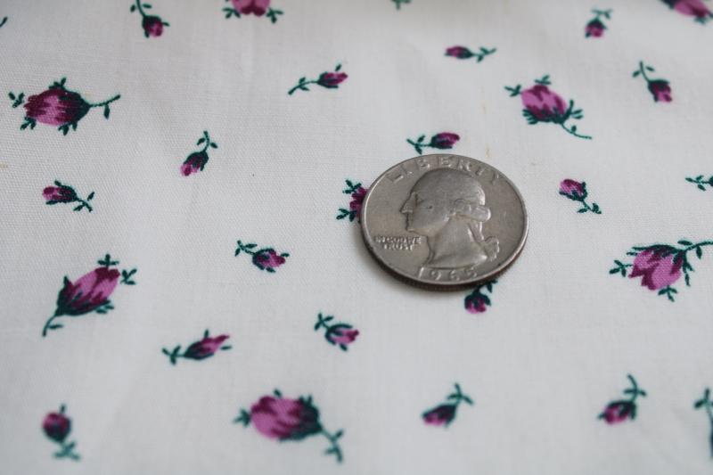 photo of vintage soft crisp cotton fabric w/ tiny purple flowers rosebud print #5