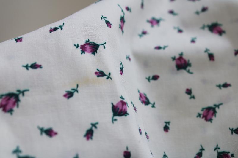 photo of vintage soft crisp cotton fabric w/ tiny purple flowers rosebud print #6