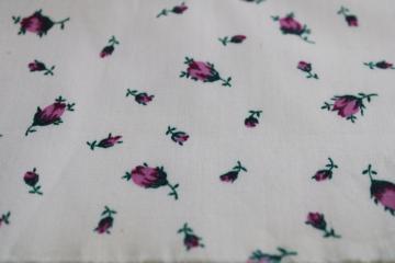 catalog photo of vintage soft crisp cotton fabric w/ tiny purple flowers rosebud print