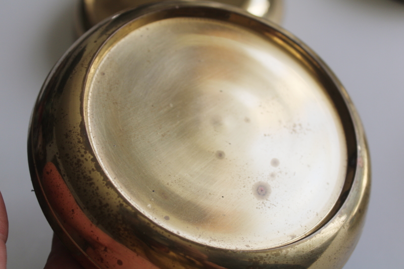 photo of vintage solid brass Chinese ginger jar bowl foot stands, display base or risers lot of 6  #3