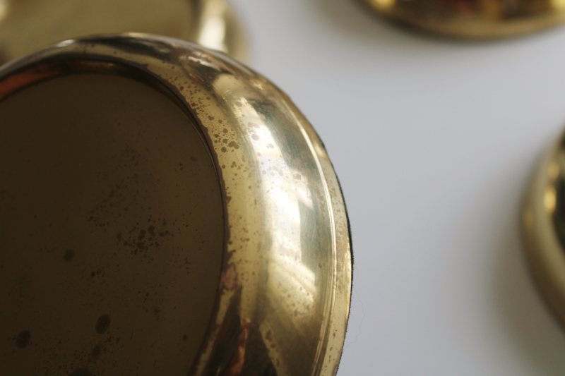 photo of vintage solid brass Chinese ginger jar bowl foot stands, display base or risers lot of 6  #4