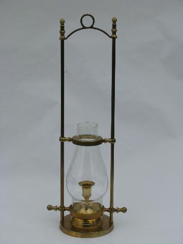 photo of vintage solid brass adjustable ship's table desk candle lamp #1