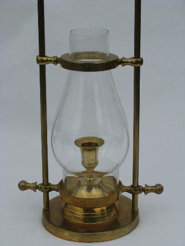 photo of vintage solid brass adjustable ship's table desk candle lamp #2